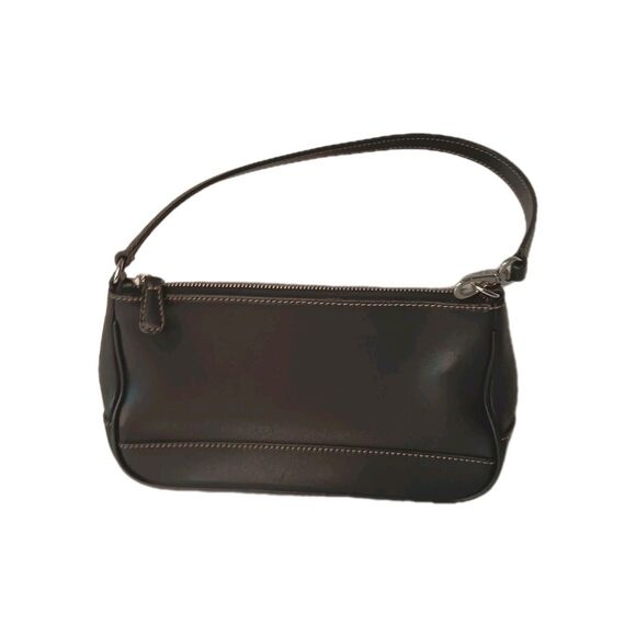 Vintage Coach Small Mini Handbag Purse Black  Leather Hampton 7785 - Picture 3 of 11